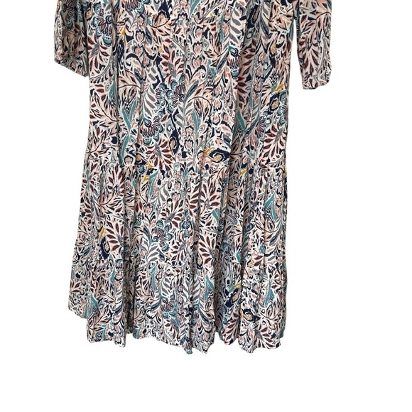 Lucky Brand Women's 3/4 Sleeve Blue Floral Paisley Print Midi Dress - Picture 5 of 10